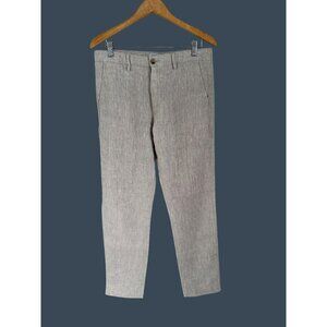 NN07 No Nationality Beige Linen-Blend Mens Trousers 31/32 Tailored Fit